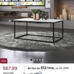 Stone Textured White Coffee Table 