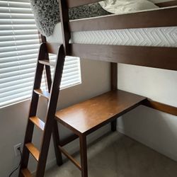 BED FRAME WITH DESK (mattress not included) 