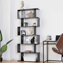 Bookcase Self S-Shape – White & Cherry