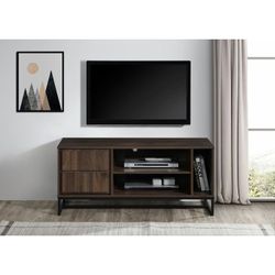Brand new gray/brown/walnut TV stand (47.24 x 15.75 x 21.65 in. H)