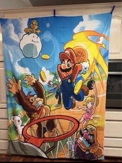 NEW 3 Pic Super Mario Twin Duvet Set Bedding - 2 Pillowcases + Duvet Cover 90x66” (K