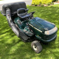 Mulching Riding Lawn Mower With Triple Bagger System 