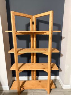 Folding Wooden Ladder Shelf