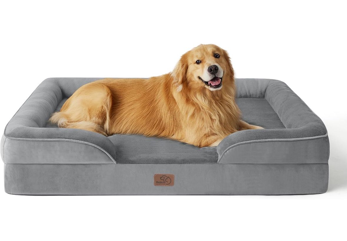 Orthopedic Dog Bed for Extra Large Dogs - XL Plus Waterproof Dog Sofa Beds, Supportive Foam Pet Couch Bed with Removable Washable Cover, Waterproof Li