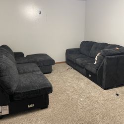 Dark gray / charcoal sectional sofa set