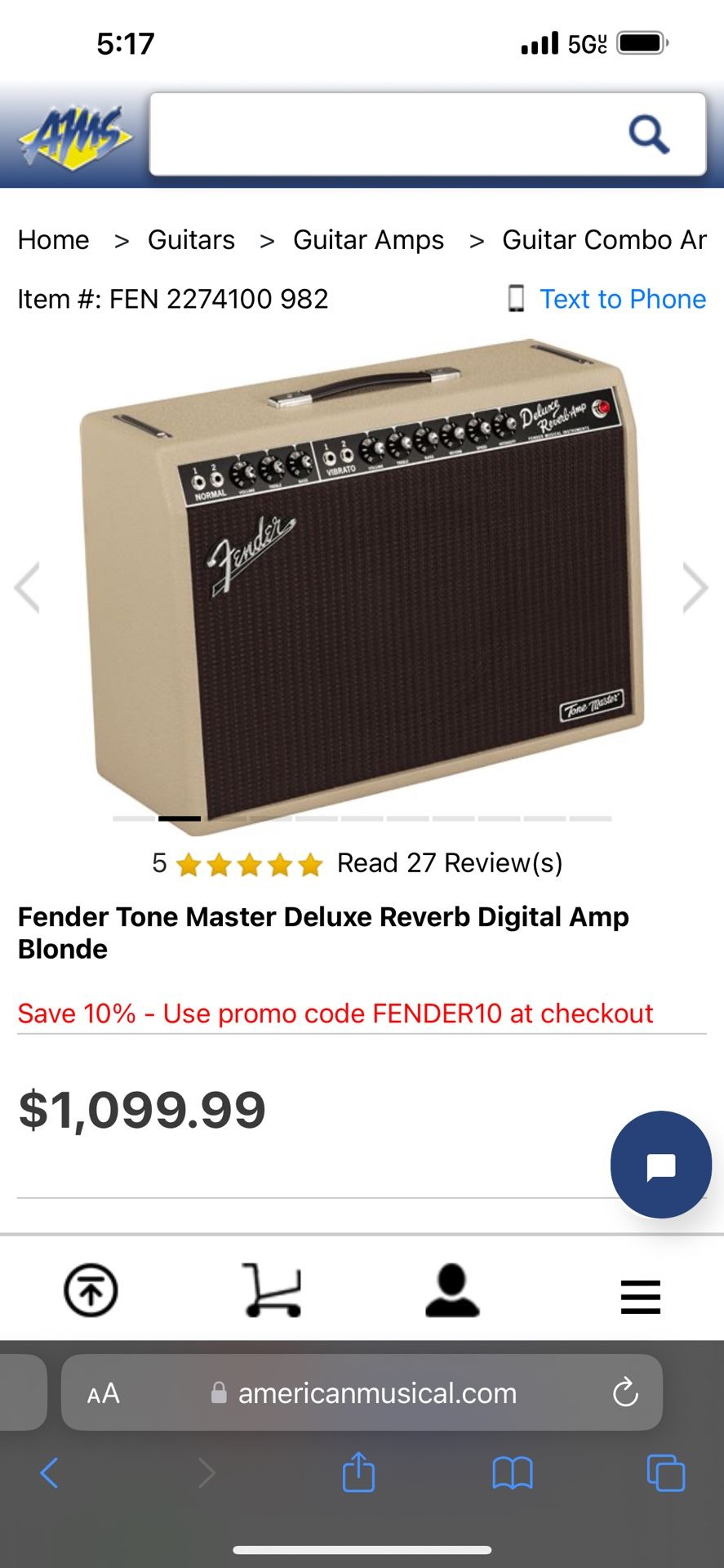 FIRESALE 72hrs⚡️Fender Tone Máster Amp