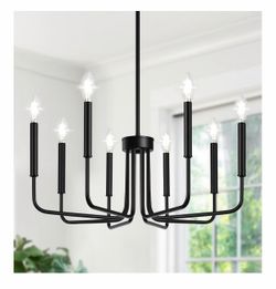 8-Light Black Chandelier farmhouse