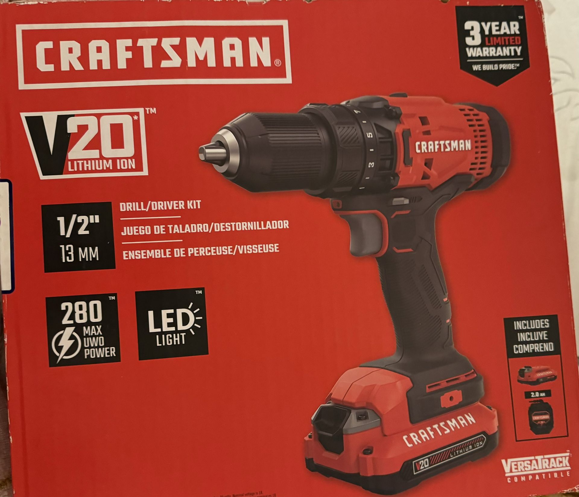 Craftsman V20 20 volt Max 1/2 in Keyless Cordless Drill Set