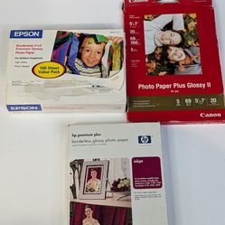 Mixed Lot Glossy Inkjet Photo Paper Canon Epson HP 4x6 & 5x7