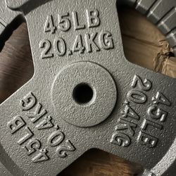 HULKFIT 1" and 2" Olympic Iron Weight Plates Set for Barbells - Gray