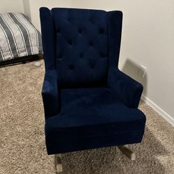 Pottery barn Wingback Rocking Chair-royal Blue