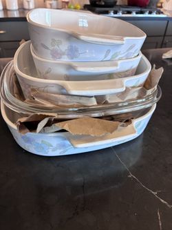 Vintage CorningWare, English Meadow Casserole Dish Set