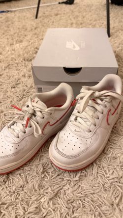 Nike Air Force 1 White Red Low-Top Sneakers Kids Size 13c