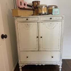 Antique Armoire Cabinet With Drawers