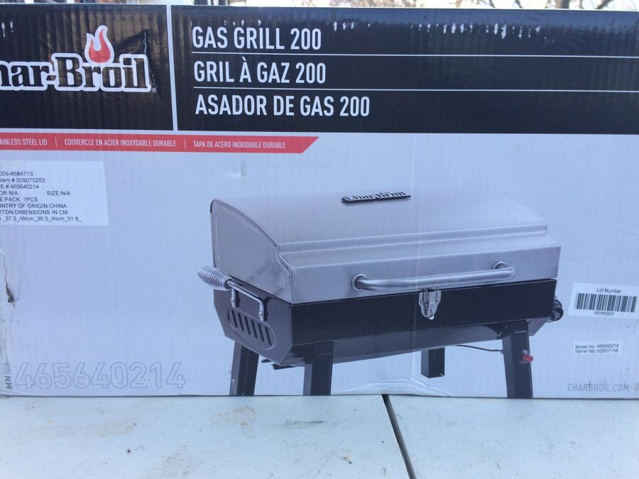 Portable gas grill charbroil brand new in box never opened.