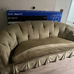 Ruffed Sofa Couch Custom 