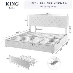 Upholstered Platform Storage bed 