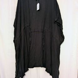Time And Tru Flowy Black Open Front Kimono XXL - XXXL