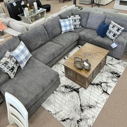 Dark Gray Sectional Sofa With Chaise Set ✨ ⭐$39 Down Payment with Financing ⭐ 90 Days same as cash