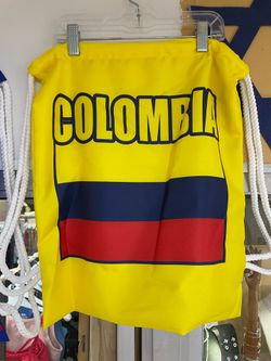 Colombia Flag Drawstring Backpack