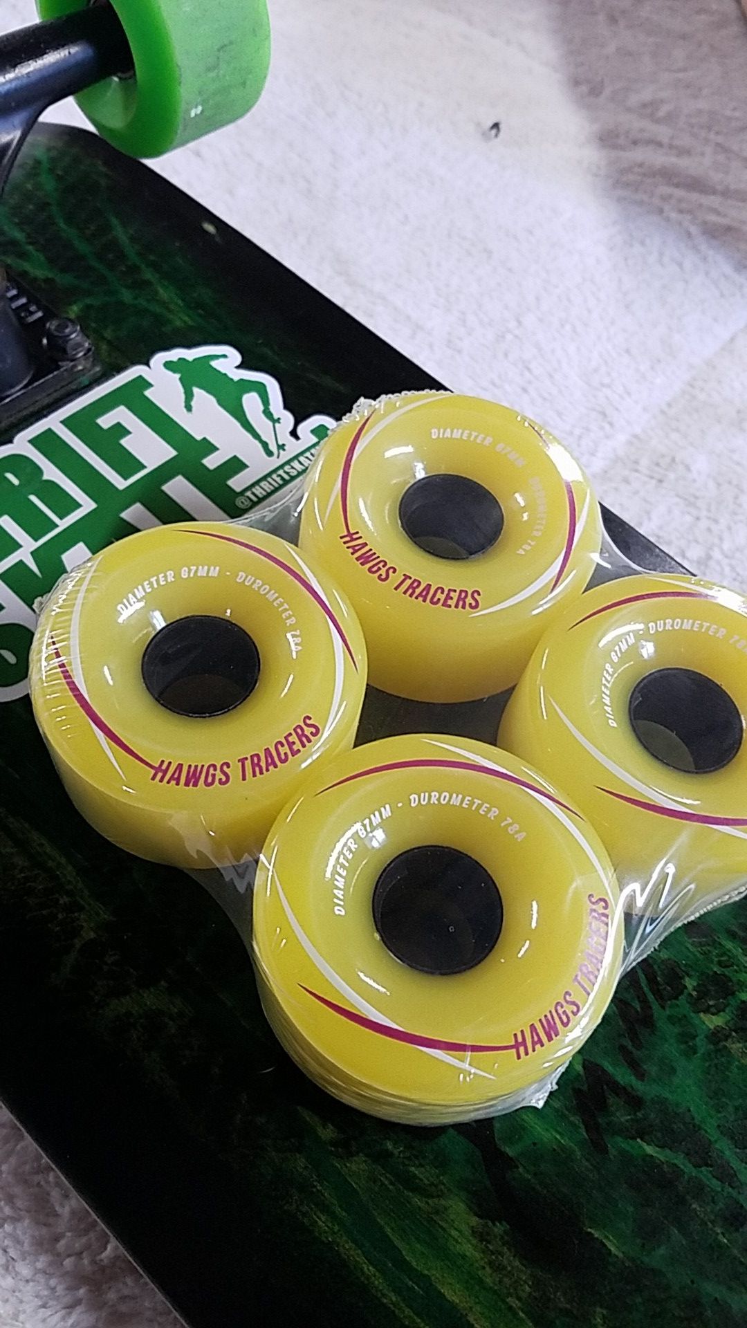 Hawgs tracers longboard wheels!