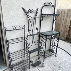 3 Iron Plant Stands 