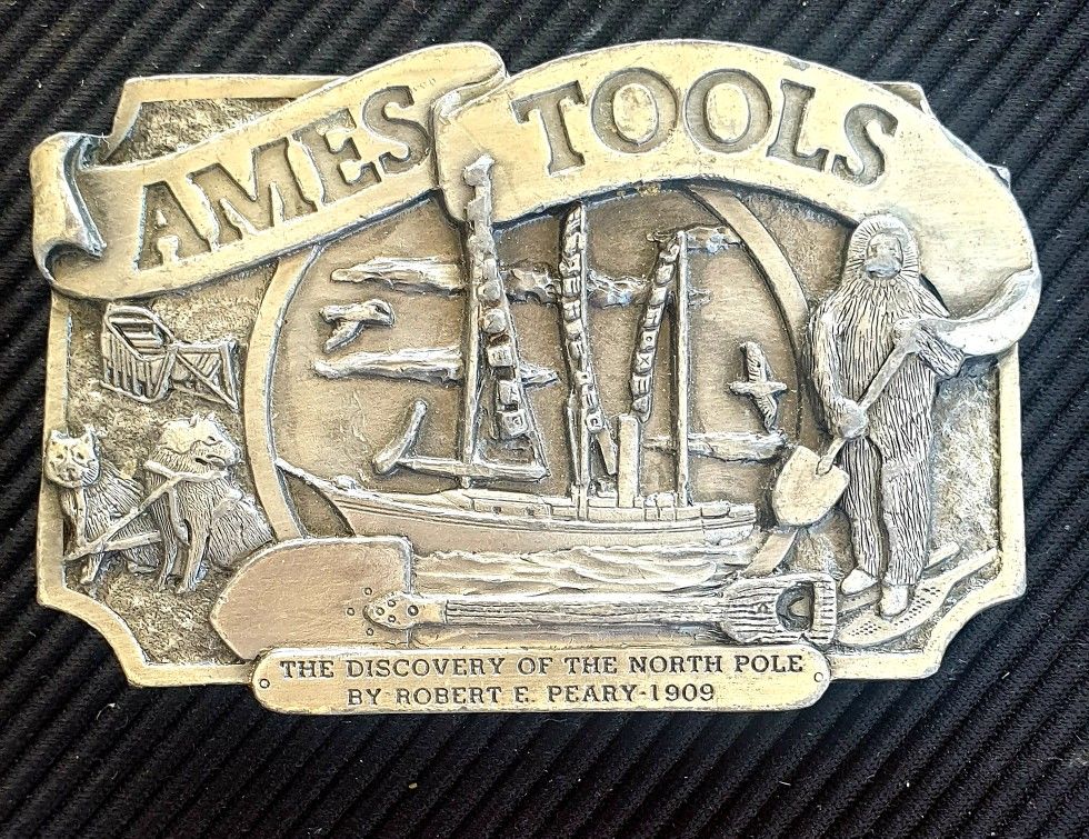 Ames Tools North Pole Discovery Robert E. Peary 1909 Limited Edition Belt Buckle
