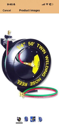 50 Ft. Retractable Welding Hose 50' X 1/4" Welding Hose Reel 36 150$