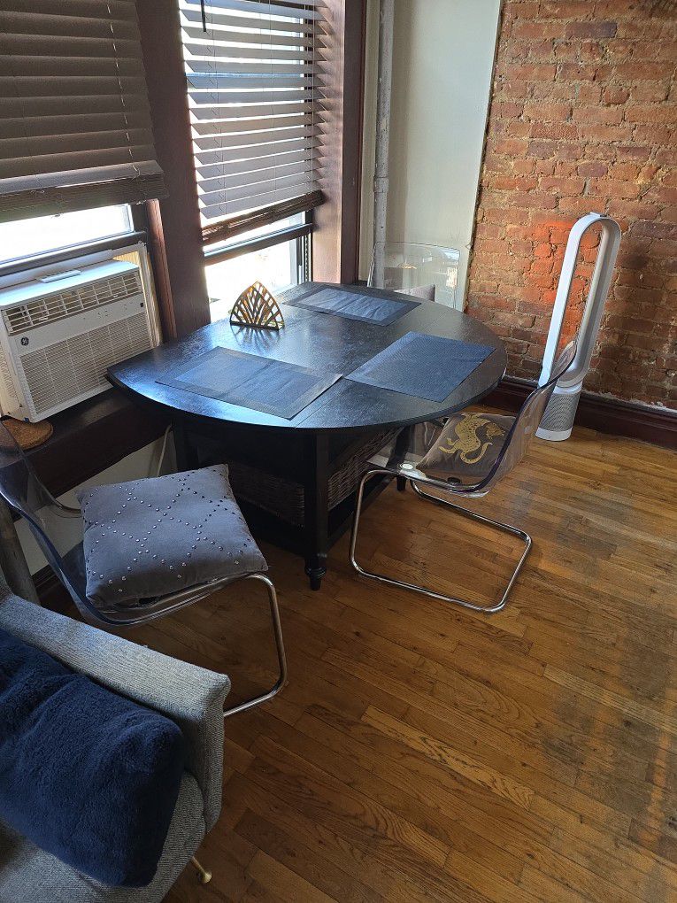Dining Table Round W Folding Sides