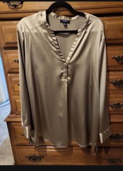 Alfani Gold Satin Blouse- Size 2XL