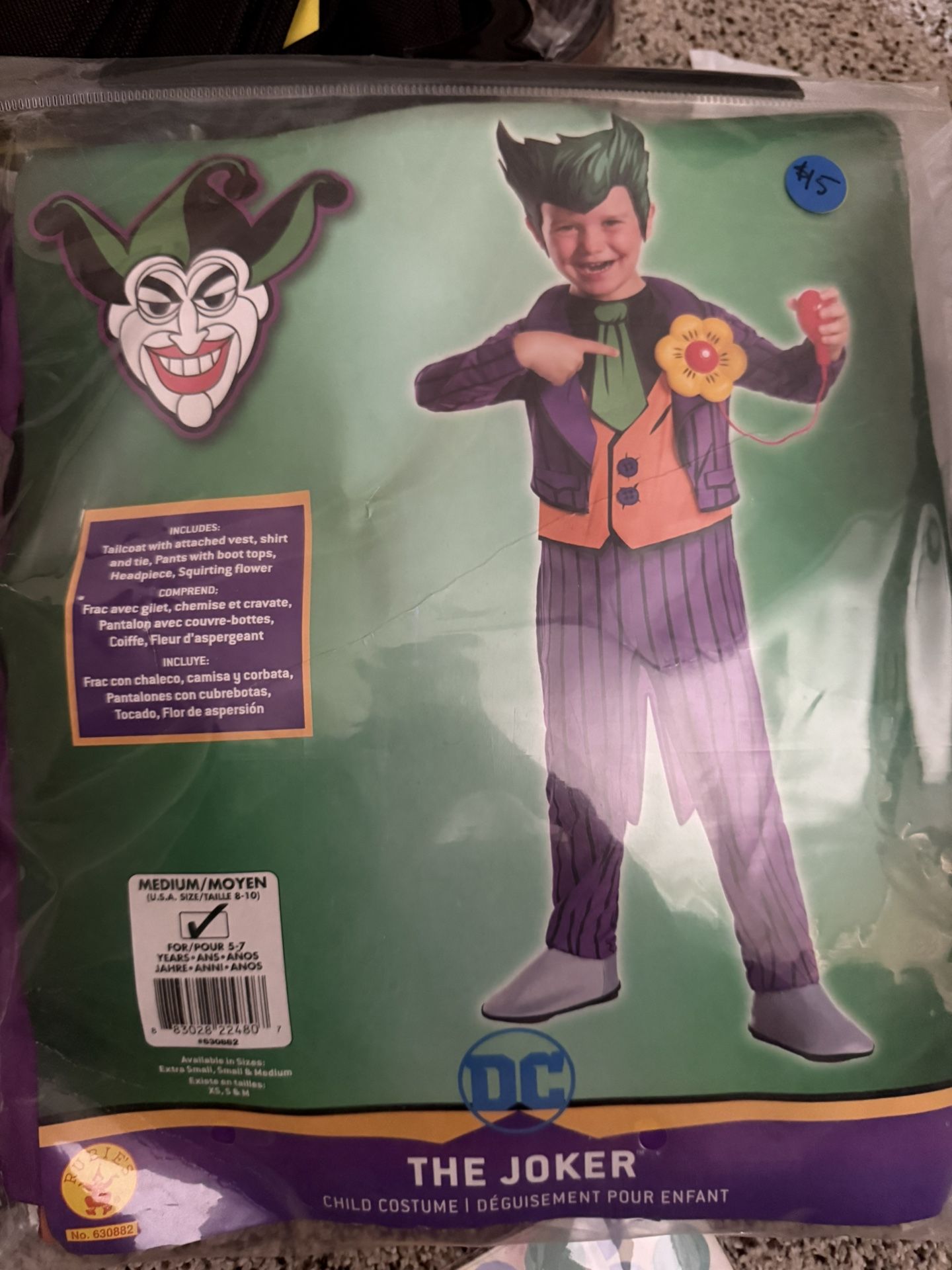Brand New Kids, The Joker Dc Costume Size Medium