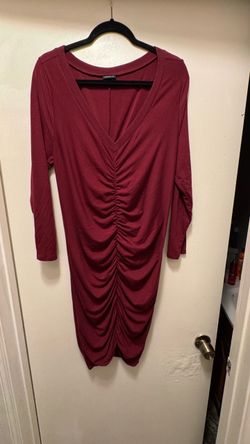Burgundy scrunched dress