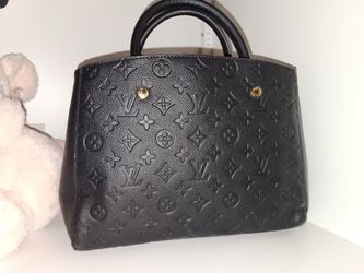 Louis Vuitton Montaigne in black Monogram Empreinte leather.