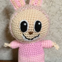TRENDY TEETH MONSTER Crochet Doll Labubu Inspired PLUSH figure toy Amigurumi handmade NEW-USA