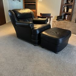 Leather Chair & Ottoman