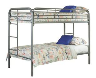 Metal bunk bed gray color