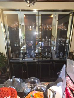 Black and Gold China Display Cabinet