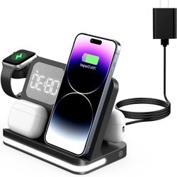 7 in 1 Wireless Charger for iPhone, Wireless Charging Station Compatible with Multiple Devices iPhone, AirPods, and Apple Watch - iPhone Fast Charging