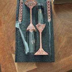 Wedding Champagne Set With Knife And Serving Knife