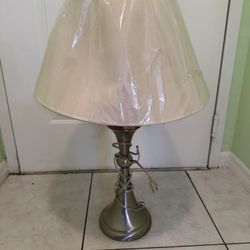 White And Silver Lamp