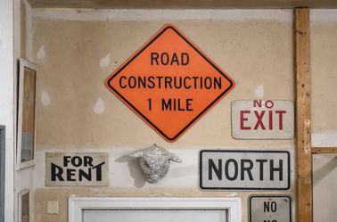 Road Construction 1 Mile Sign for Sale  Authentic retired road construction sign. This is a real full size highway sign measuring 48 inches by 48 inch