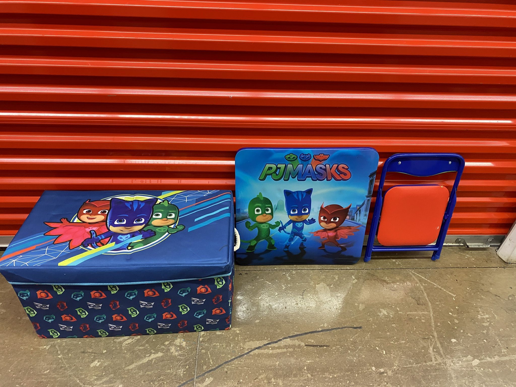 PJ Mask Toy Storage And Table And Chair $40