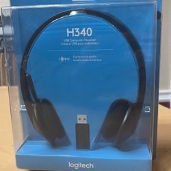 Logitech H340 USB (New in box) Computer Headset Noise Cancelling Mic