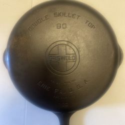 Vintage Griswold cast-iron double skillet top#80 - Top only top- 1103 no wobble