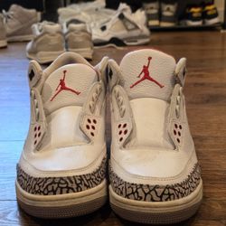 Air Jordan Retro 3 "White Cement" Sz 10.5 (Missing Laces) 