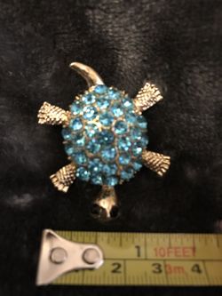 Blue & Gold Turtle Pin Jewelry NEW & BEAUTIFUL