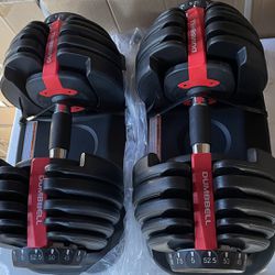 Pair Adjustable Dumbbell Bowflex Style Single Dumbbell 5 To 52 5 Lbs In Solid Boxes $220