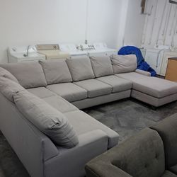 Light grey sectional large couch