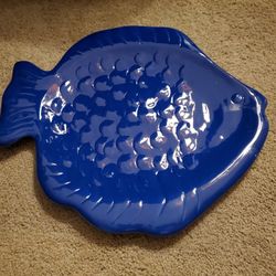 Royal Blue Fish Serving Platter