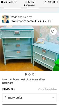 2 piece faux bamboo chest and nightstand